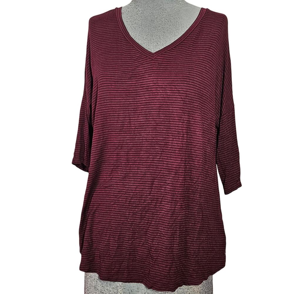 Stripped V Neck Jeggings Tee Size XS